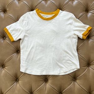 Yellow/Mustard Madewell T, Size small, minute wear on front as shown in picture